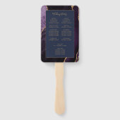 Lila Gold Agate Navy Blue Wedding Program Fächer (Rückseite)