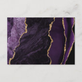 Lila Gold-Agate-Script-Hochzeitdetails Begleitkarte (Rückseite)