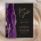 Lila Gold-Agate-Skript Save the Date