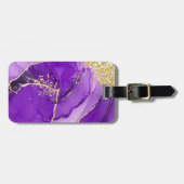 Lila Gold Alkohol Tinte Personalisierte Informatio Gepäckanhänger (Vorderseite horizontal)