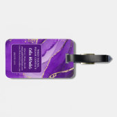Lila Gold Alkohol Tinte Personalisierte Informatio Gepäckanhänger (Rückseite horizontal)