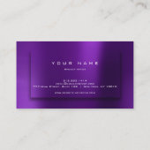 Lila Gold Amethyst Typograph Makeup Artist 3D Visitenkarte (Rückseite)