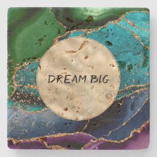 Lila Gold Aqua Green Glitz Steinuntersetzer