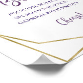 Lila Gold Aquarell Mimosa Bar Poster (Ecke)