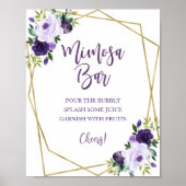 Lila Gold Aquarell Mimosa Bar Poster (Vorne)