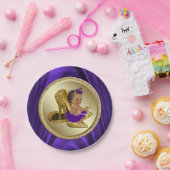Lila Gold Baby Duschpapier-Teller Pappteller (Party)