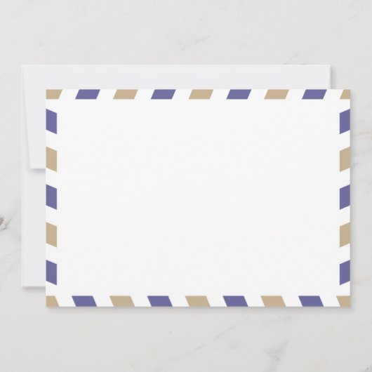 Lila Gold Bahamas Air Mail Hochzeit speichern das Save The Date (Rückseite)