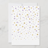 Lila & Gold Ballons 1. Geburtstagsparty Einladung (Rückseite)