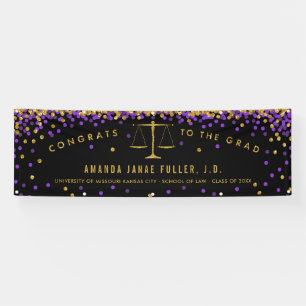 Lila- & Gold Banner Law School Graduation Party