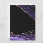 Lila Gold Black Agate Marble Quinceanera Einladung (Rückseite)