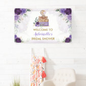 Lila Gold Blume Travel Brautparty Willkommen Banner (Insitu)