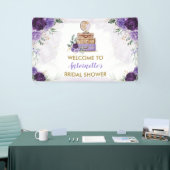 Lila Gold Blume Travel Brautparty Willkommen Banner (Messeveranstaltung)