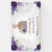 Lila Gold Blume Travel Brautparty Willkommen Banner (Vertikal)