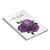 Lila Gold Blume Weißes Notebook Notizblock (Rechte Seite)