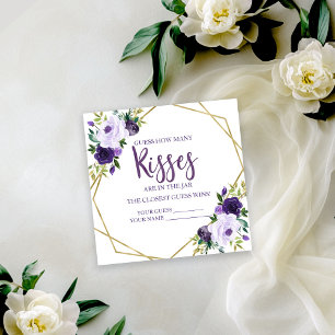 Lila Gold Blumen Errate wie viele Küsse Karten