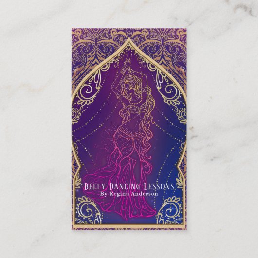 Lila & Gold Bly Tanzstunden Tanz Visitenkarte (Vorderseite)