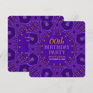 Lila Gold Bohemisch Glam Geburtstagsparty Einladung