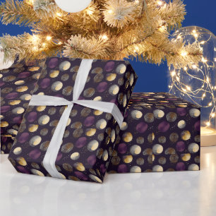 Lila Gold Boho Abstrakte Kreismuster Geschenkpapier