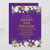 Lila & Gold Boho Bohemisch Chic Greenerity Wedding Einladung (Vorne/Hinten)