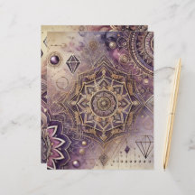 Lila & Gold Boho Intricate Mandalases Scrapbook
