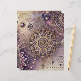 Lila & Gold Boho Intricate Mandalases Scrapbook