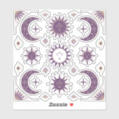 Lila & Gold Boho Moon & Sun Celestial Scrapbook Aufkleber (Blatt)