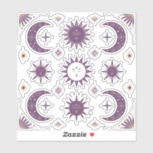 Lila & Gold Boho Moon & Sun Celestial Scrapbook