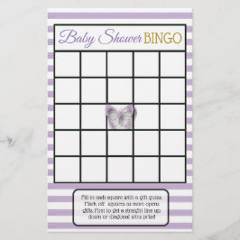 Lila & Gold Butterfly Baby Showspiele Flyer