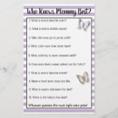 Lila & Gold Butterfly Baby Showspiele Flyer (Hinten)