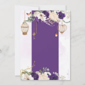 Lila Gold Butterfly Floral Elegantes Brautparty Einladung (Rückseite)