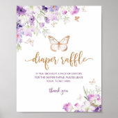 Lila Gold-Butterfly-Gewinnspiel-Zeichen Poster (Vorne)