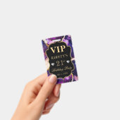Lila Gold Celestial Glitzer Agate Birthday VIP Ausweis (Handheld)
