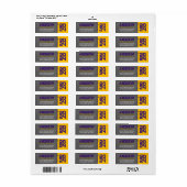 Lila Gold Chalkboard Abschluss Rücksendeadresse (Vorne)