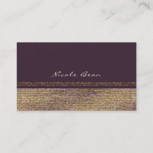 Lila Gold Chic Funkelnder Glam Eleganter Kundenspe Visitenkarte