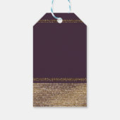 Lila Gold Chic Sparkling Glam Gastgeschenk Geschenkanhänger (Rückseite)