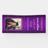Lila Gold Confetti 2020 Foto Graduation Party Banner (Horizontal)