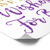 Lila Gold Confetti Baby Duschmittel Wünsche für Ba Poster (Ecke)