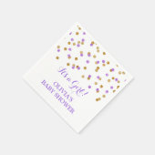 Lila Gold Confetti Babydusche Serviette (Ecke)