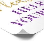 Lila Gold Confetti Bitte helfen Sie sich bei der A Poster (Ecke)