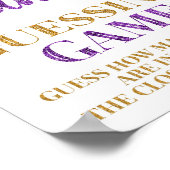 Lila Gold Confetti Candy Guessing Game Sign Poster (Ecke)