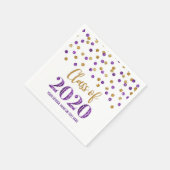 Lila Gold Confetti Class 2020 Abschluss Serviette (Ecke)