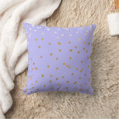 Lila & Gold Confetti Dots Moderner Glamour Glam Kissen (Decke)