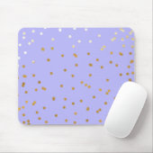 Lila & Gold Confetti Dots Moderner Glamour Glam Mousepad (Mit Mouse)