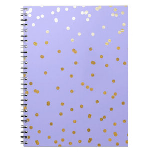 Lila & Gold Confetti Dots Moderner Glamour Glam Notizblock
