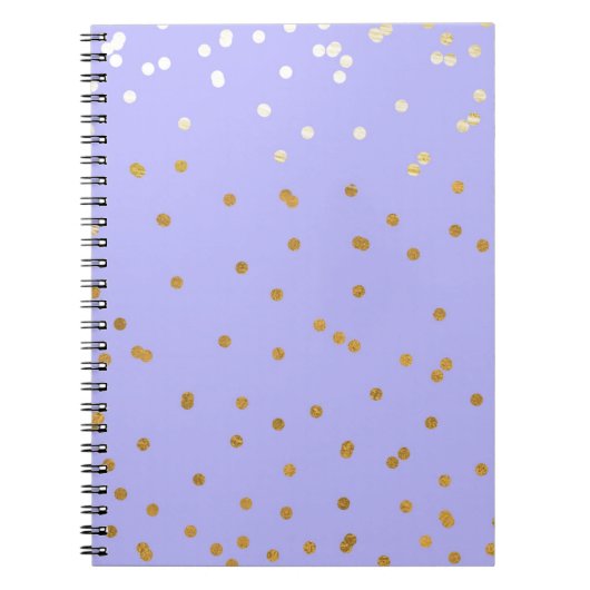 Lila & Gold Confetti Dots Moderner Glamour Glam Notizblock (Vorderseite)