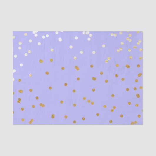 Lila & Gold Confetti Dots Moderner Glamour Glam Seidenpapier (Vorderseite)