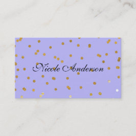 Lila & Gold Confetti Dots Moderner Glamour Glam Visitenkarte