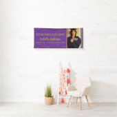 Lila Gold Confetti Grad Foto Abschluss 2025 Banner (Insitu)
