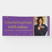 Lila Gold Confetti Grad Foto Abschluss 2025 Banner (Horizontal)