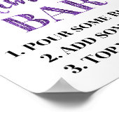 Lila Gold Confetti Mimosa Bar Sign Wedding Poster (Ecke)